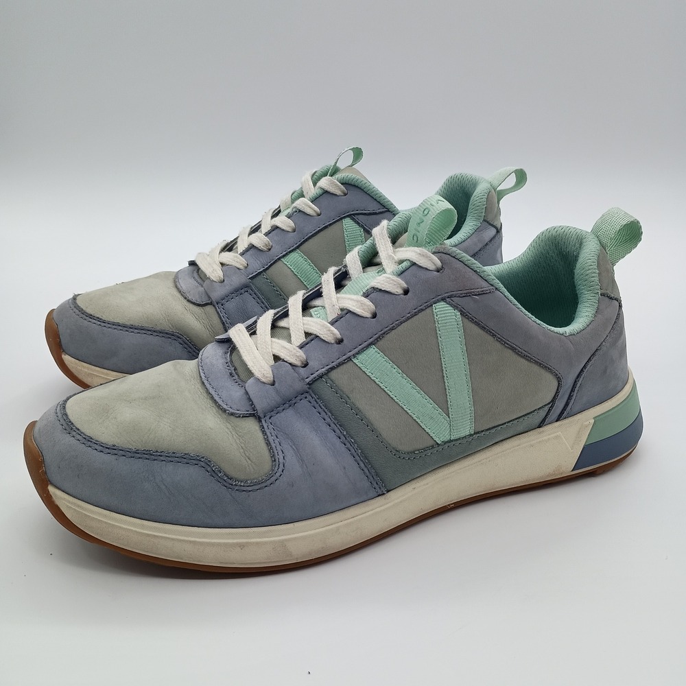 Vionic Rechelle Nubuck Leather Sneakers Blue Mint Green Womens 7.5‎ Shoes
